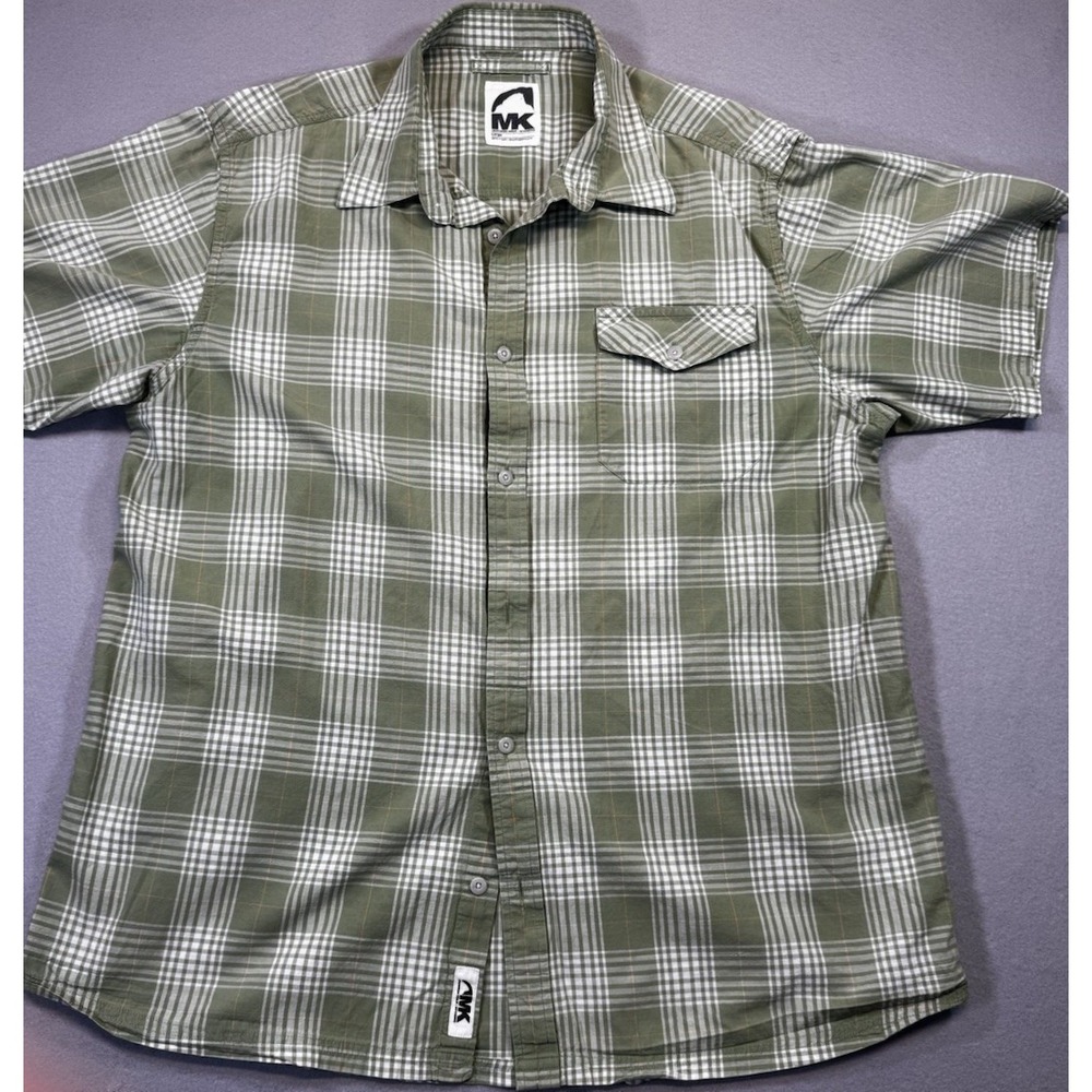 Mountain Khakis Men's L Green Plaid Cotton Short Sleeve Button-Up Shirt